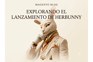 Conejo blanco elegante con traje de lujo marfil y pañuelo naranja, imagen de portada del blog sobre el lanzamiento de Herbunny.