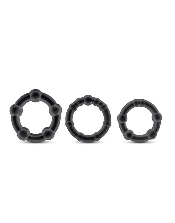 ANILLOS STAYHARD BEADED 3 BLACK
