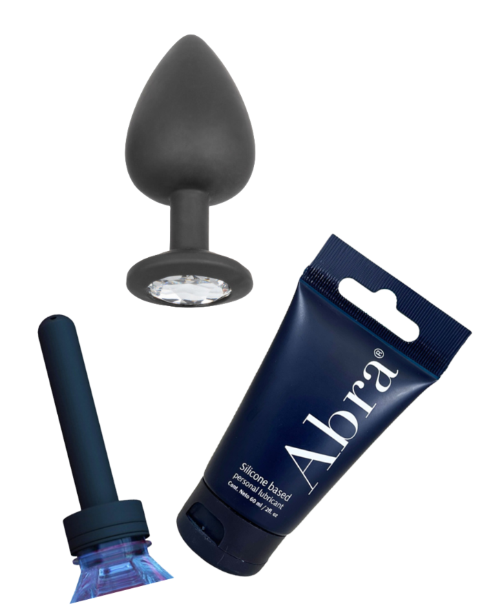 Kit de Exploración Anal: Principiante (Plug, Douche y Lubricante)