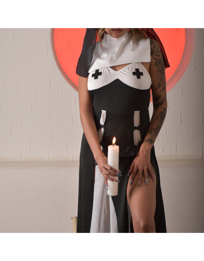 DISFRAZ DE SEXY MONJA 2717 CHICA