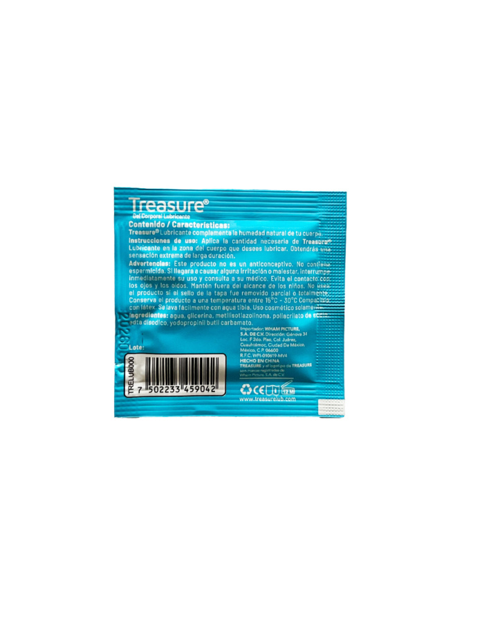 TREASURE LUBRICANTE BASE AGUA 5 ML