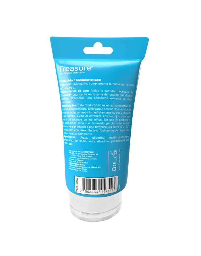 LUBRICANTE INTIMO TREASURE BASE AGUA 60ML