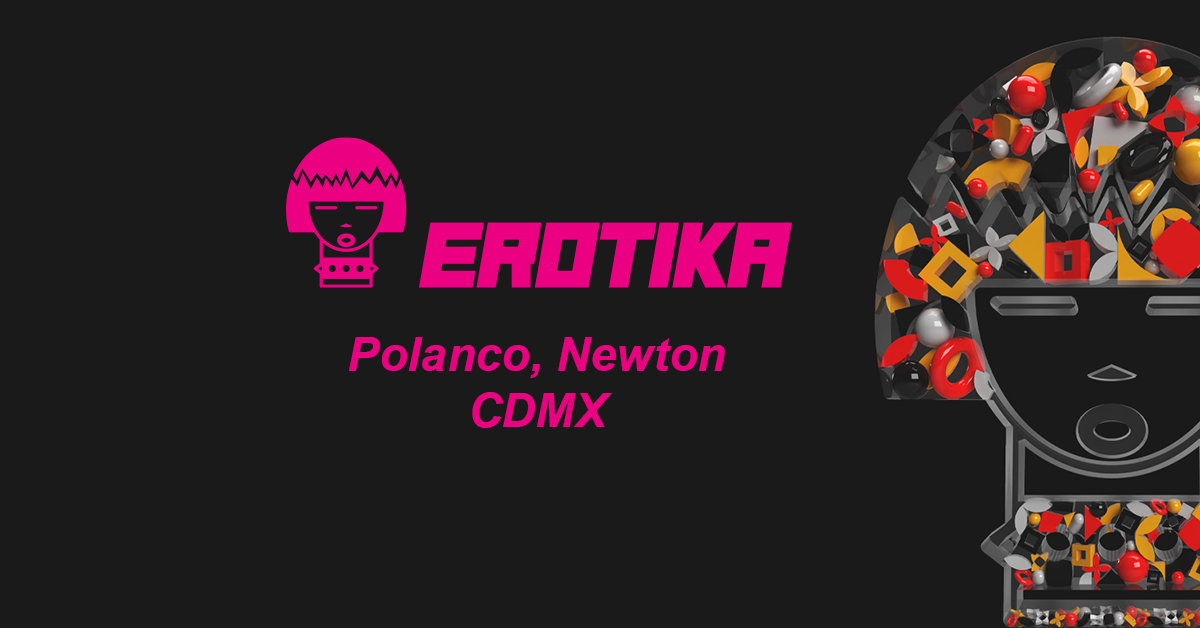Logo de Erotika y gráfico artístico para tienda Newton en Polanco, CDMX